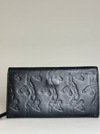 Vintage Vivienne Westwood Leather Wallet Black Silver