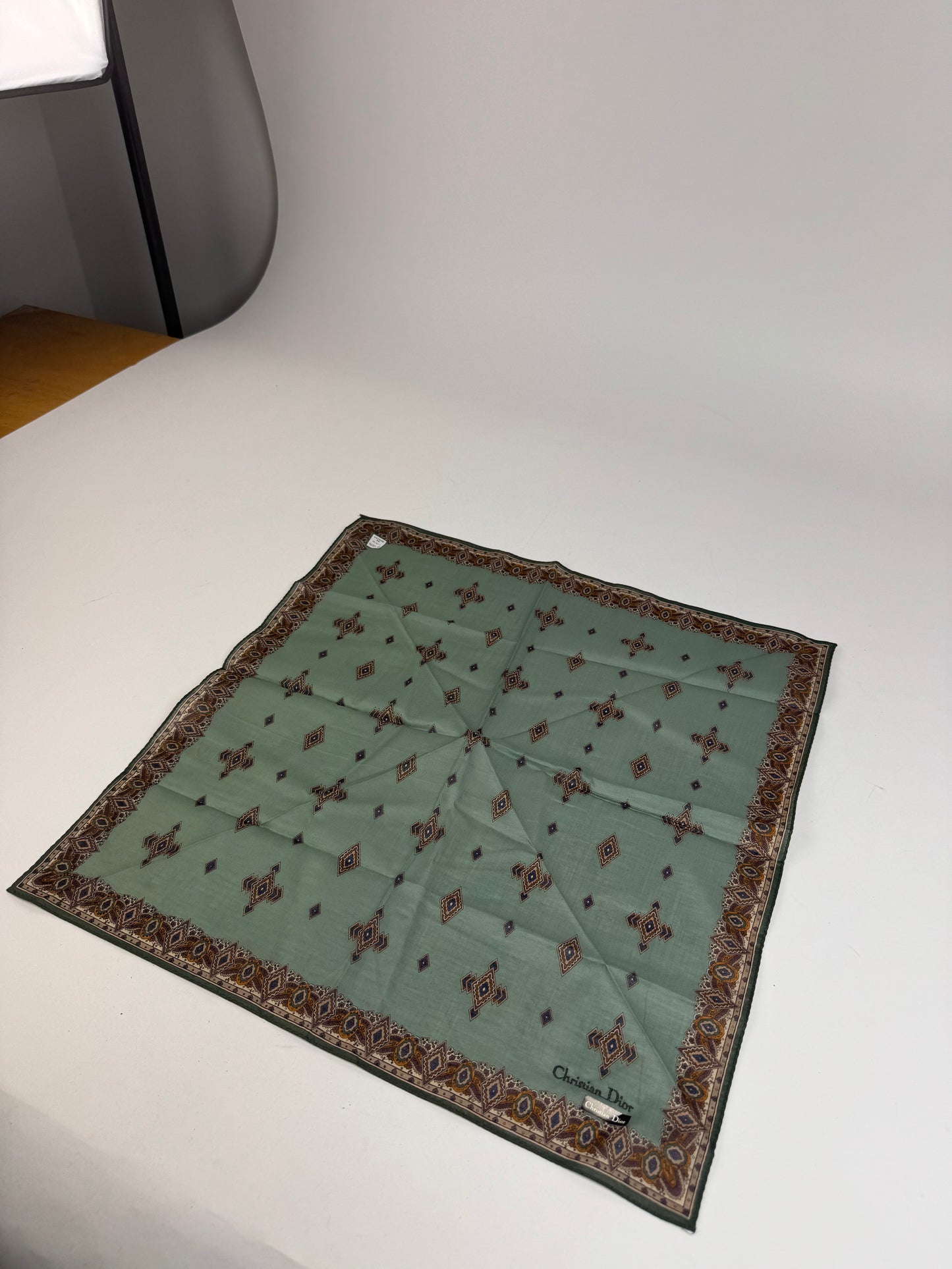 Vintage Dior Scarf Green Gold