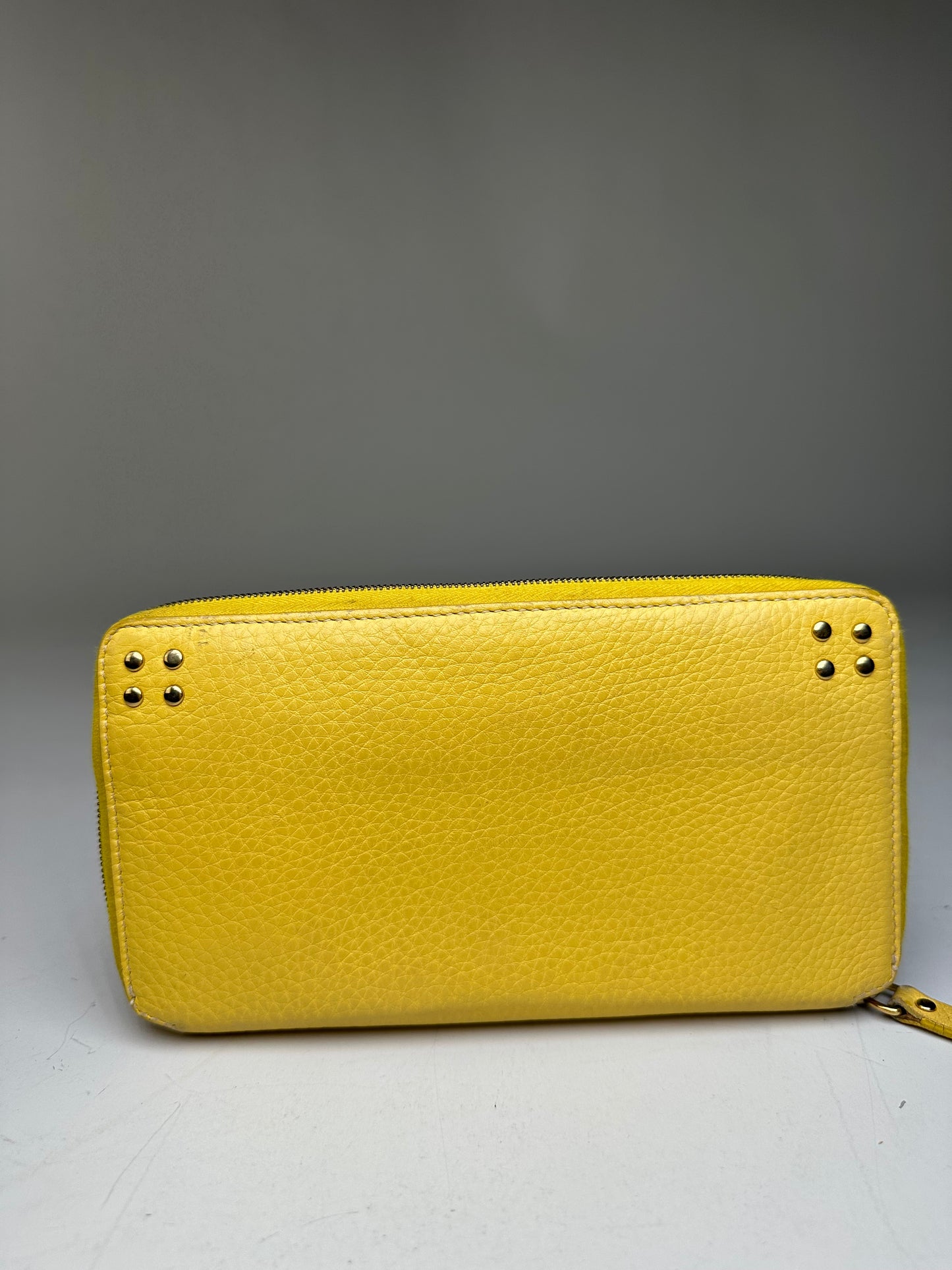 Vintage Celine Triomphe Grained Leather Pouch Taupe