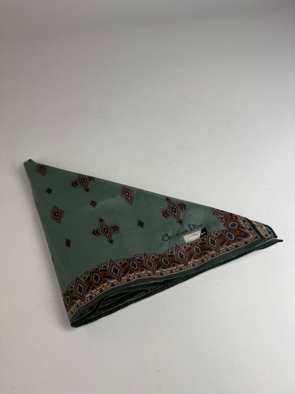 Vintage Dior Scarf Green Gold