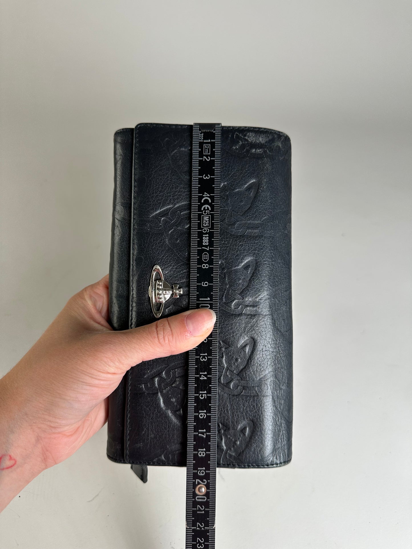 Vintage Vivienne Westwood Leather Wallet Black Silver