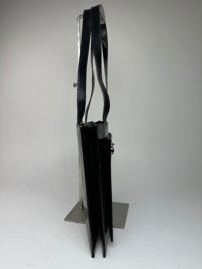 Vintage Gucci Horsebit 1955 Patent Leather Bag Black