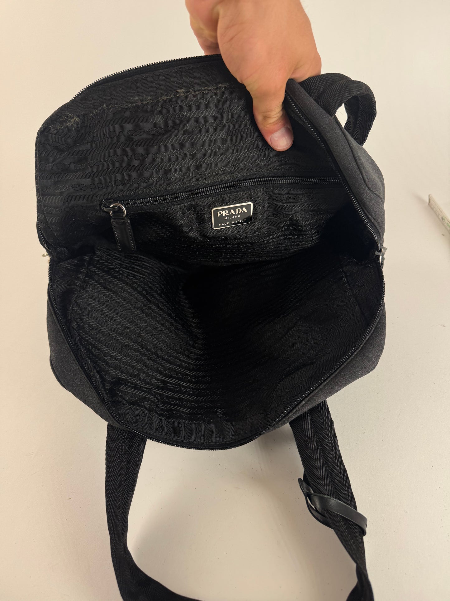 Sac Prada Sport en toile vintage anthracite