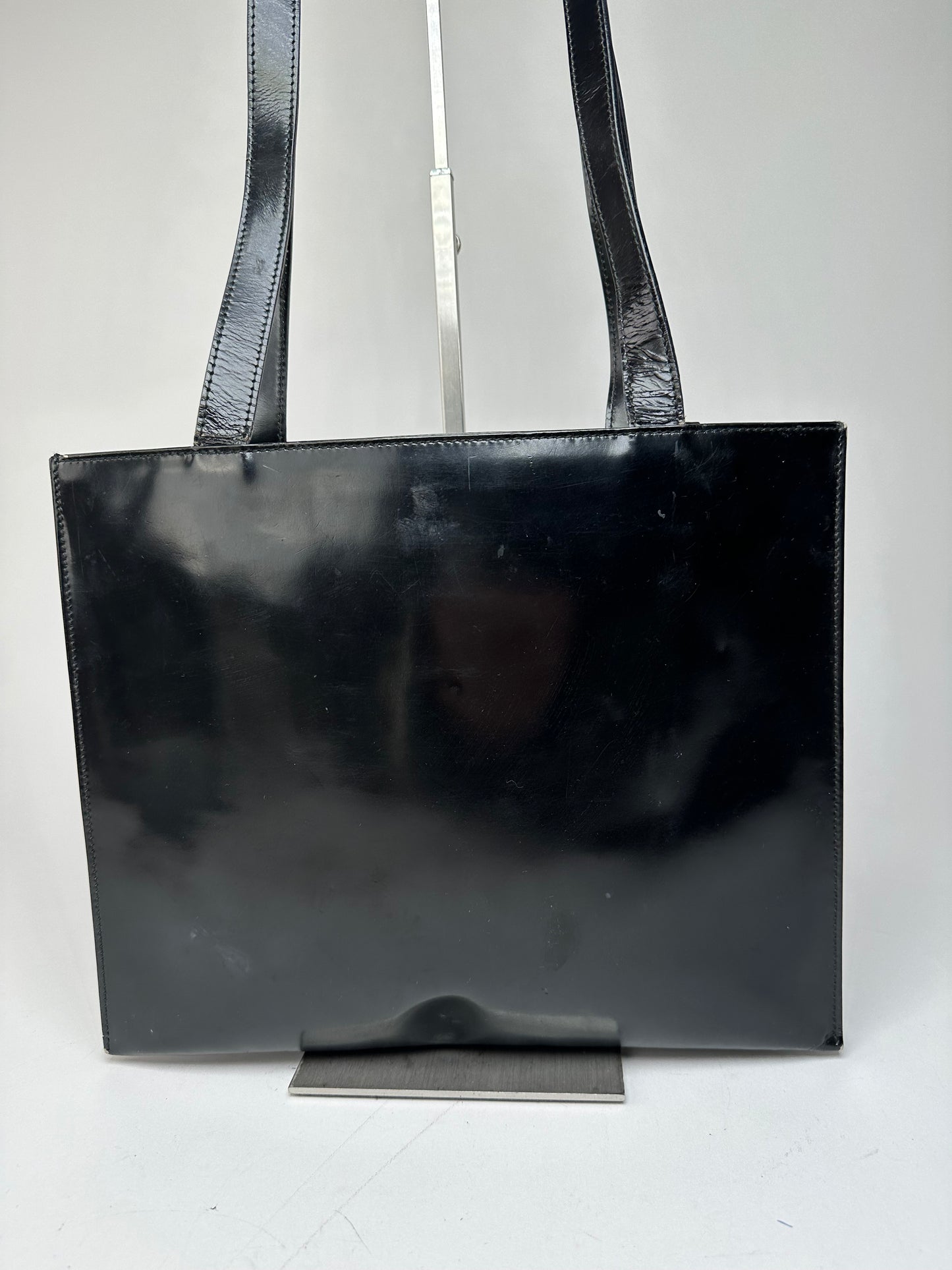 Vintage Gucci Horsebit 1955 Patent Leather Bag Black
