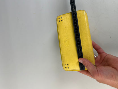 Vintage Celine Triomphe Grained Leather Pouch Taupe