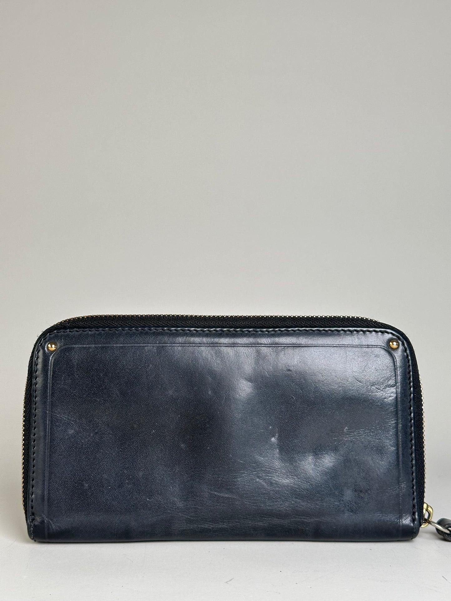 Vintage Chloe Leather Zip Wallet Black Gold