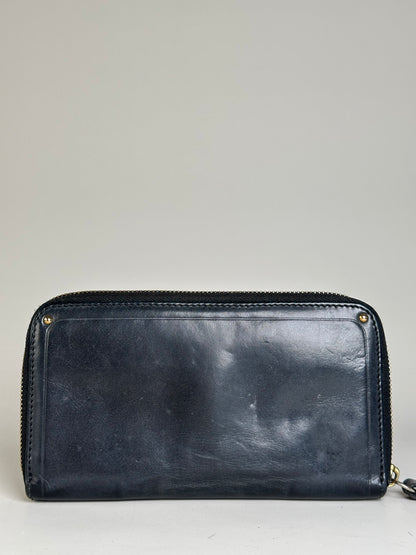 Vintage Chloe Leather Zip Wallet Black Gold