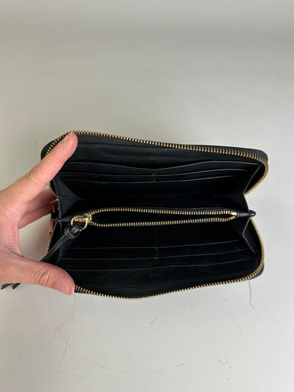 Vintage Chloe Leather Zip Wallet Black Gold