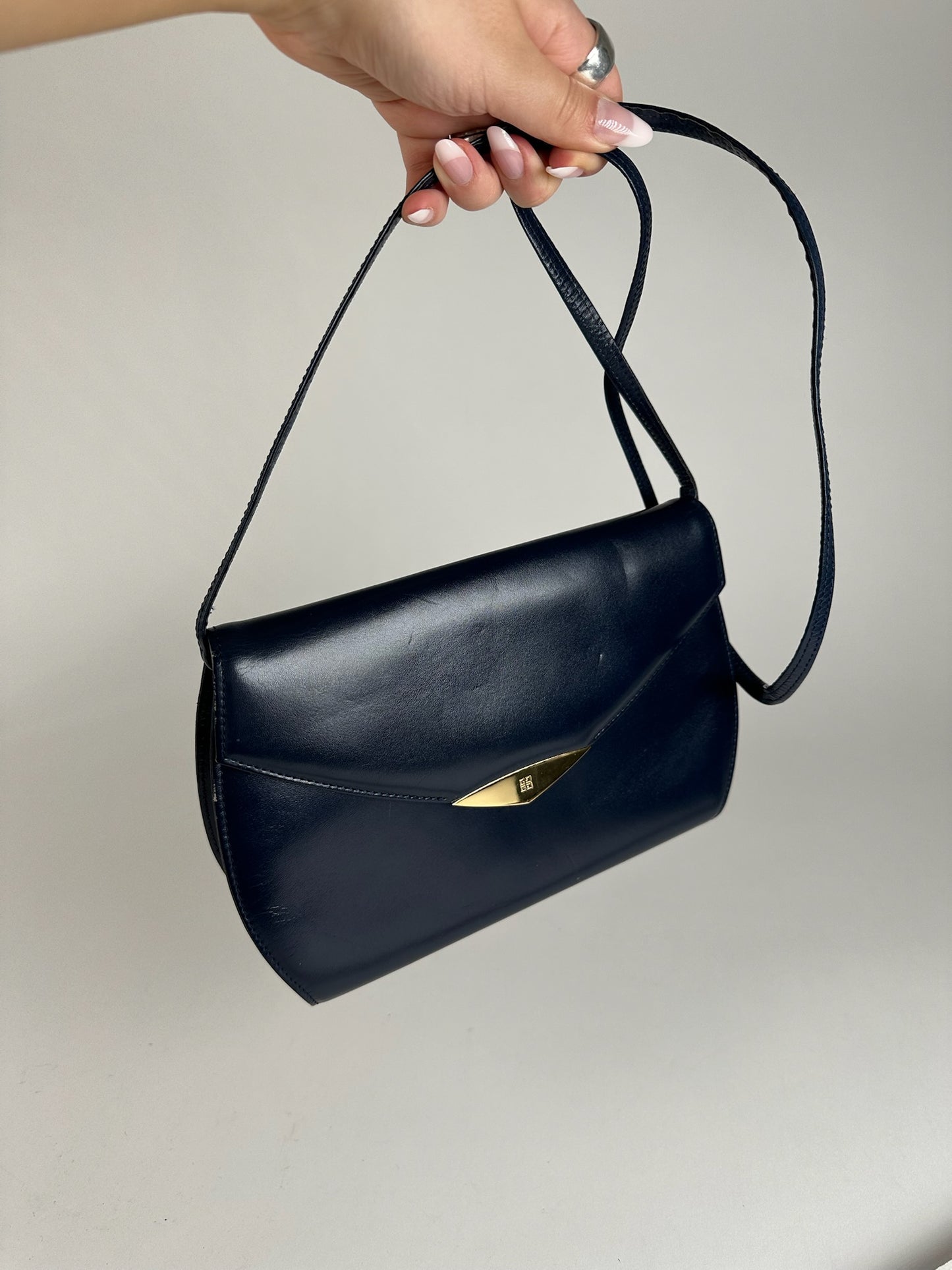 Vintage Givenchy 4G Leather Bag Navy