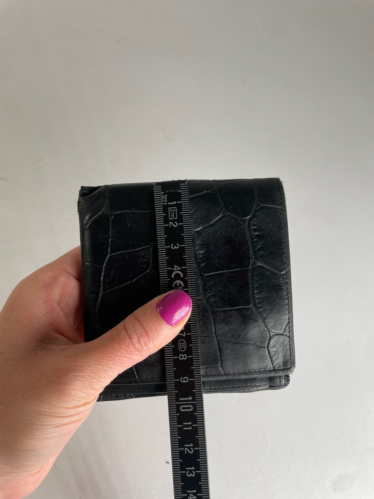 Vintage Gianni Versace Crocodile Emblossed Leather Wallet Black