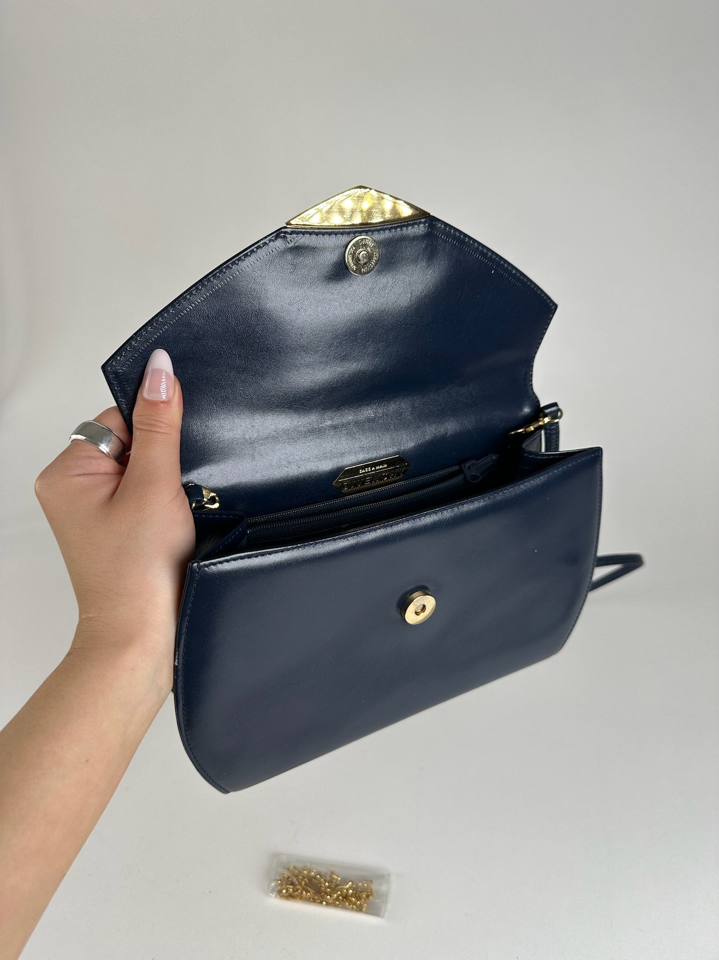 Vintage Givenchy 4G Leather Bag Navy