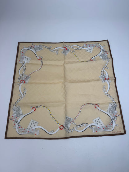 Vintage Celine monogram Scarf White gold