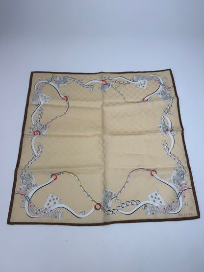 Vintage Celine monogram Scarf White gold