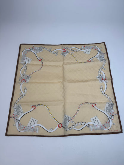 Vintage Celine monogram Scarf White gold