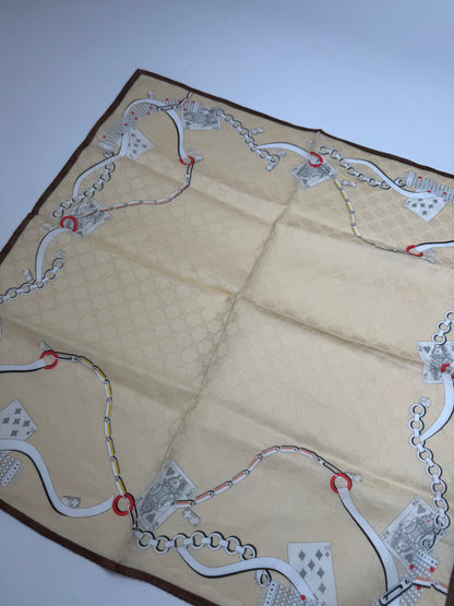 Vintage Celine monogram Scarf White gold