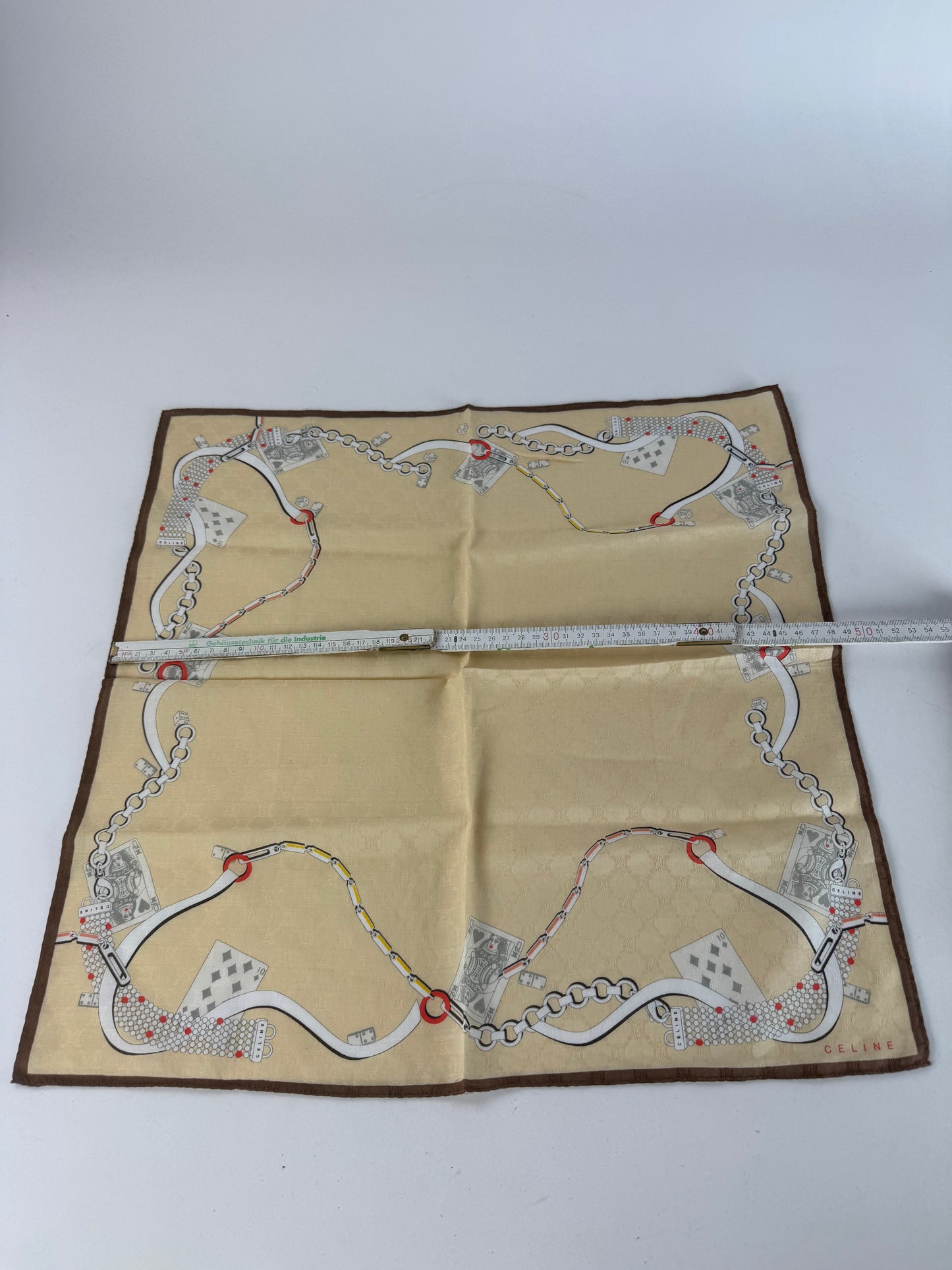 Vintage Celine monogram Scarf White gold