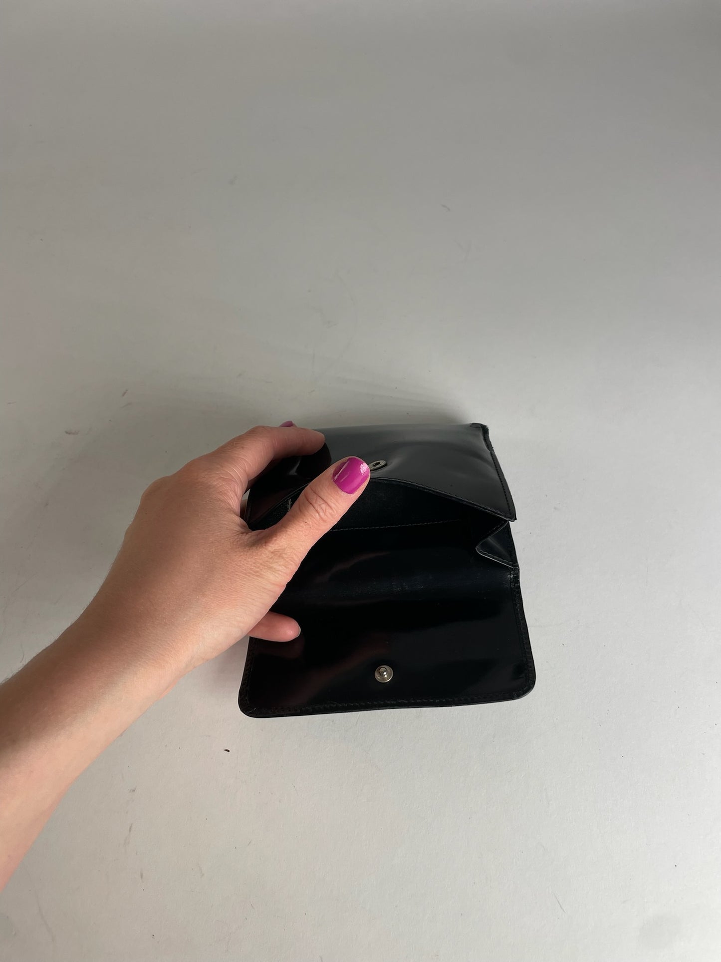 Vintage Gucci Horsebit Patent Leather Wallet Black
