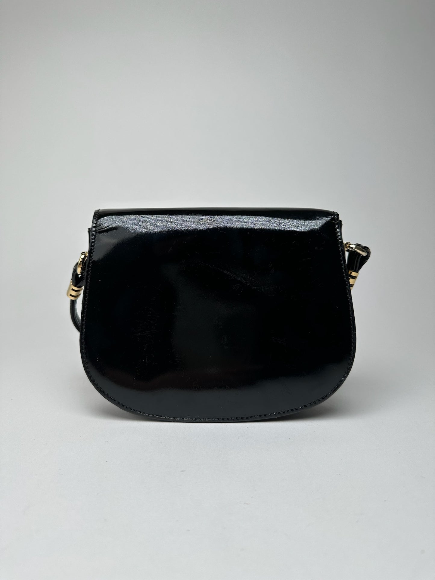 Vintage Celine Patent Leather Shoulder bag black