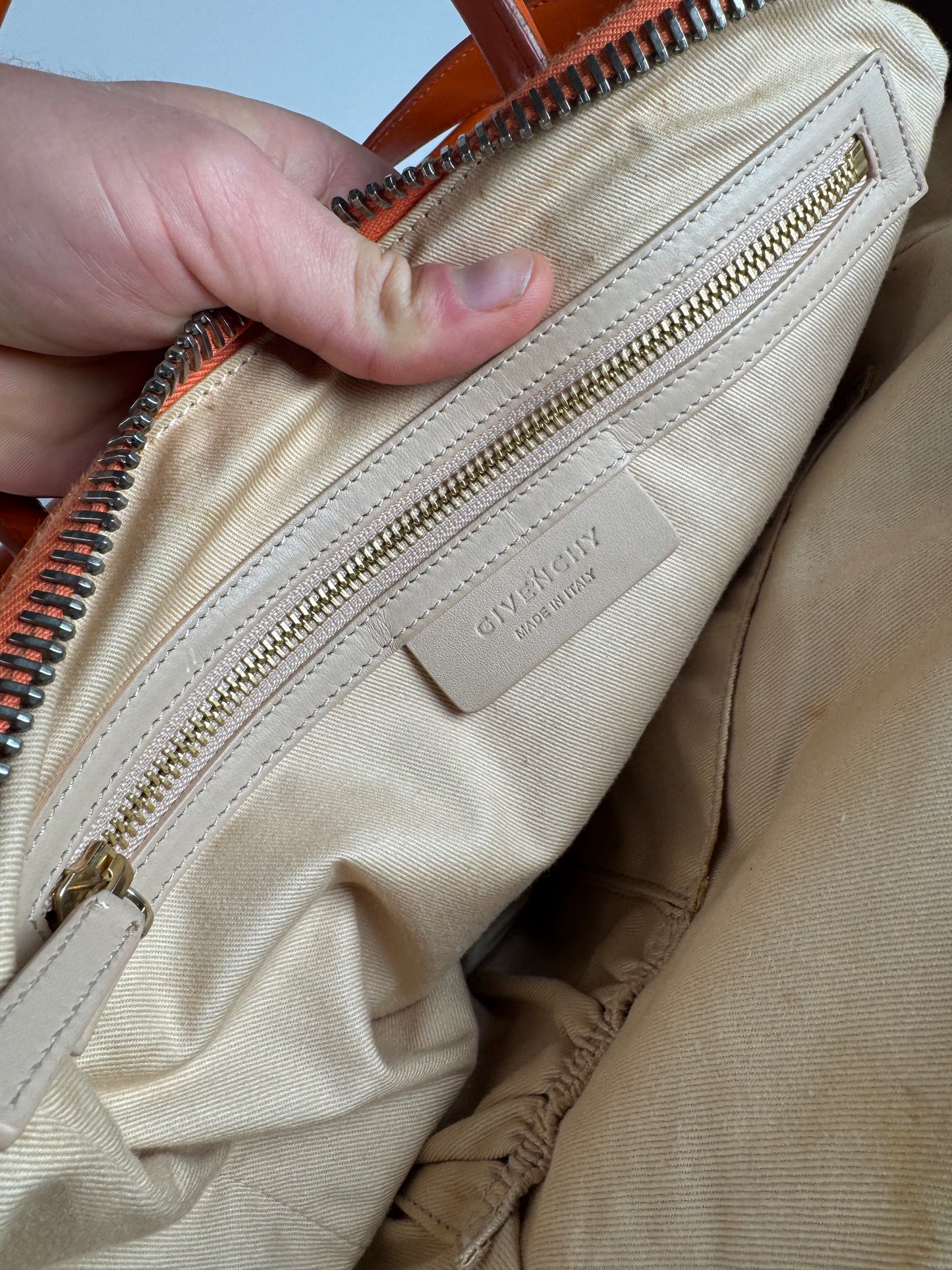 Vintage Givenchy Antigona 2Way Leather Bag Orange