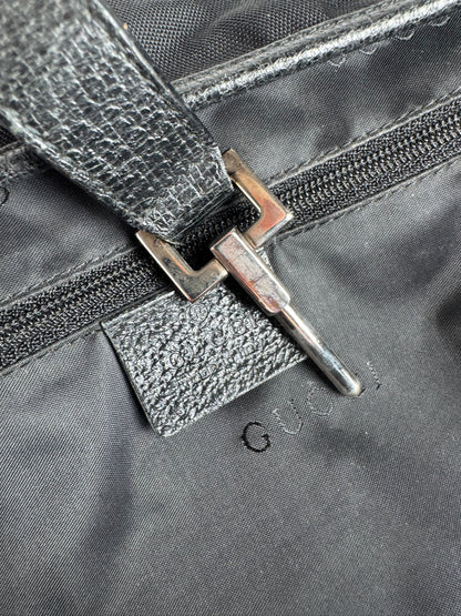 Vintage Gucci Jackie Canvas Leather Bag Black