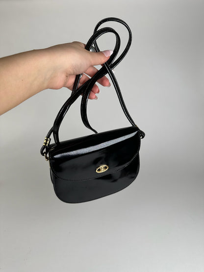 Vintage Celine Patent Leather Shoulder bag black