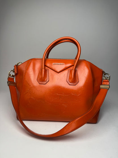 Vintage Givenchy Antigona 2Way Leather Bag Orange