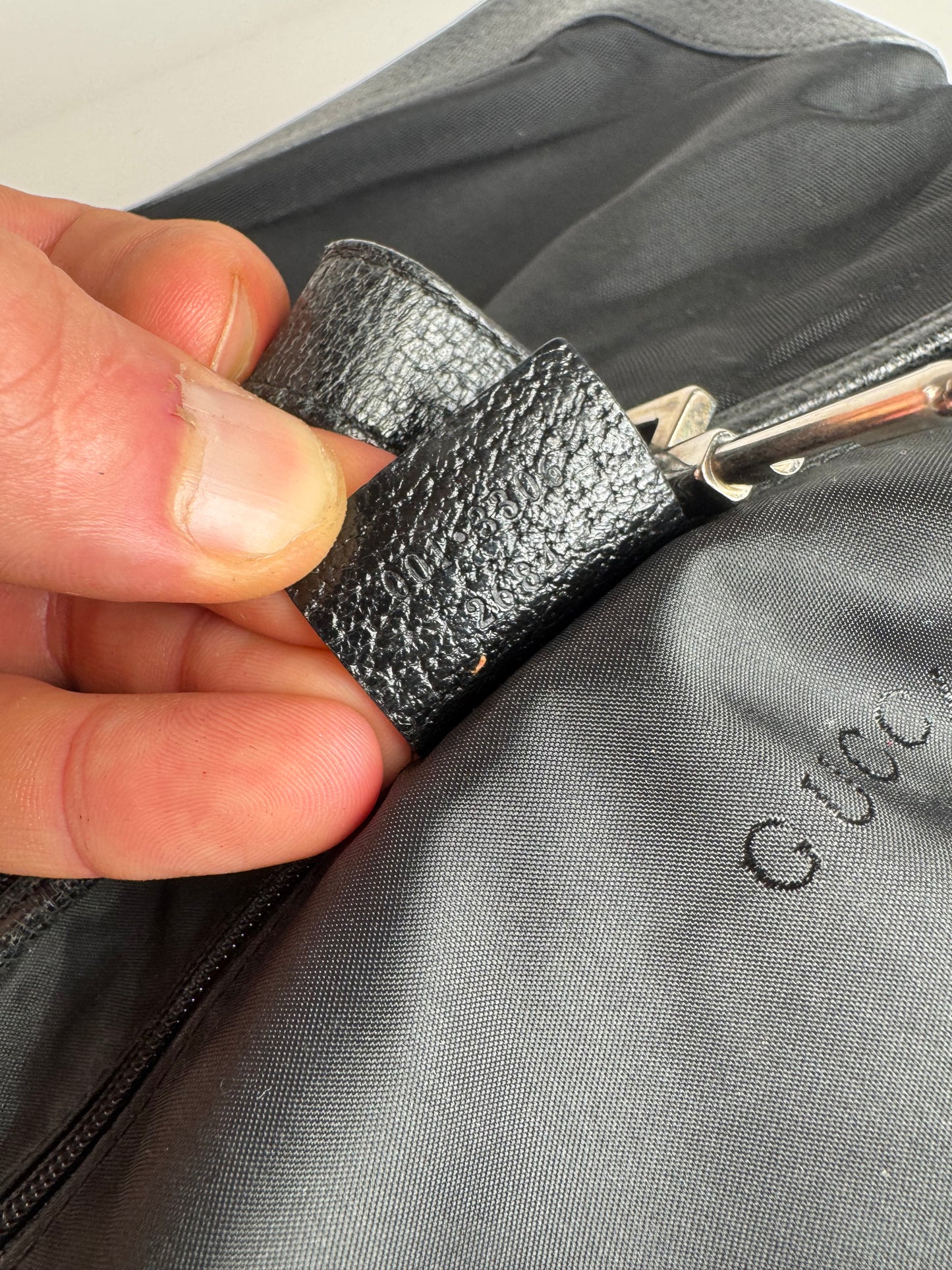 Vintage Gucci Jackie Canvas Leather Bag Black