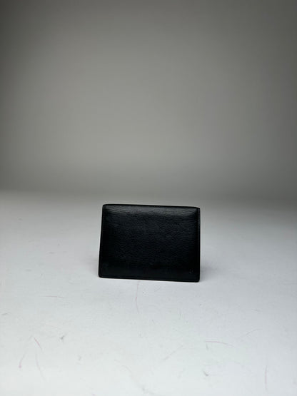 Vintage Yves Saint Laurent Grained Leather Bifold Card Holder Black