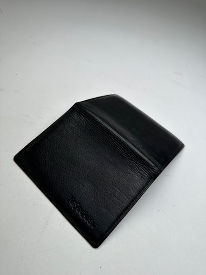 Vintage Yves Saint Laurent Grained Leather Bifold Card Holder Black