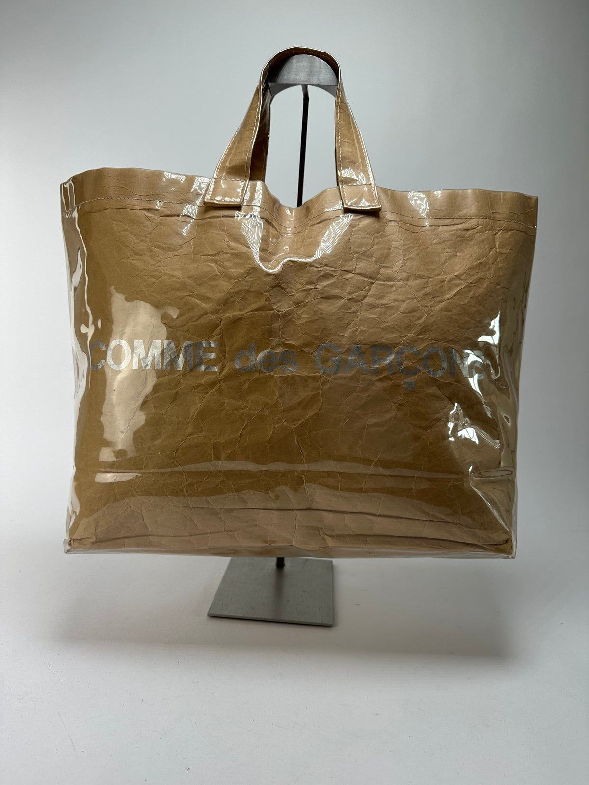 Vintage Comme des Garçons PVC Paper Tote Late 2010s Brown