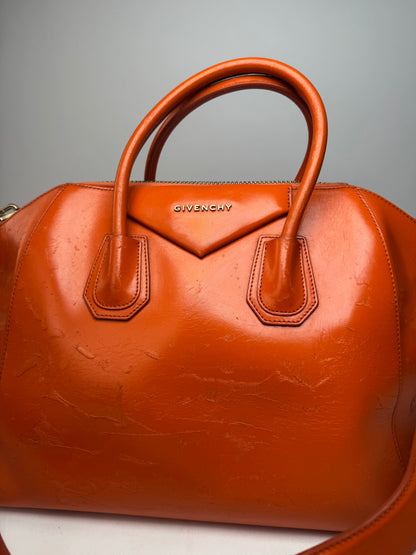 Vintage Givenchy Antigona 2Way Leather Bag Orange