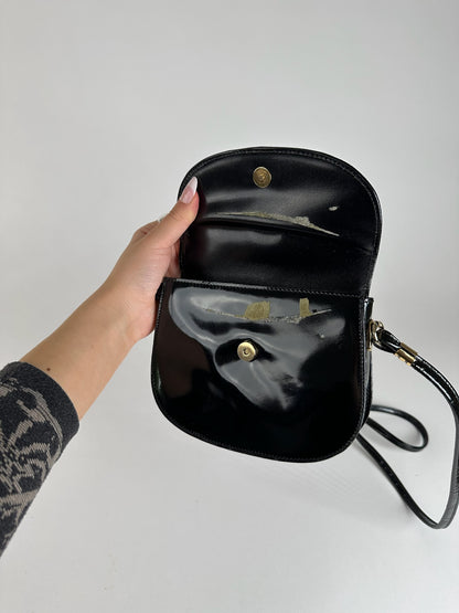 Vintage Celine Patent Leather Shoulder bag black