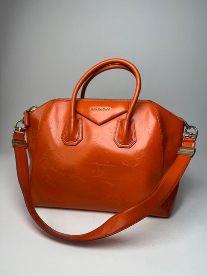 Vintage Givenchy Antigona 2Way Leather Bag Orange
