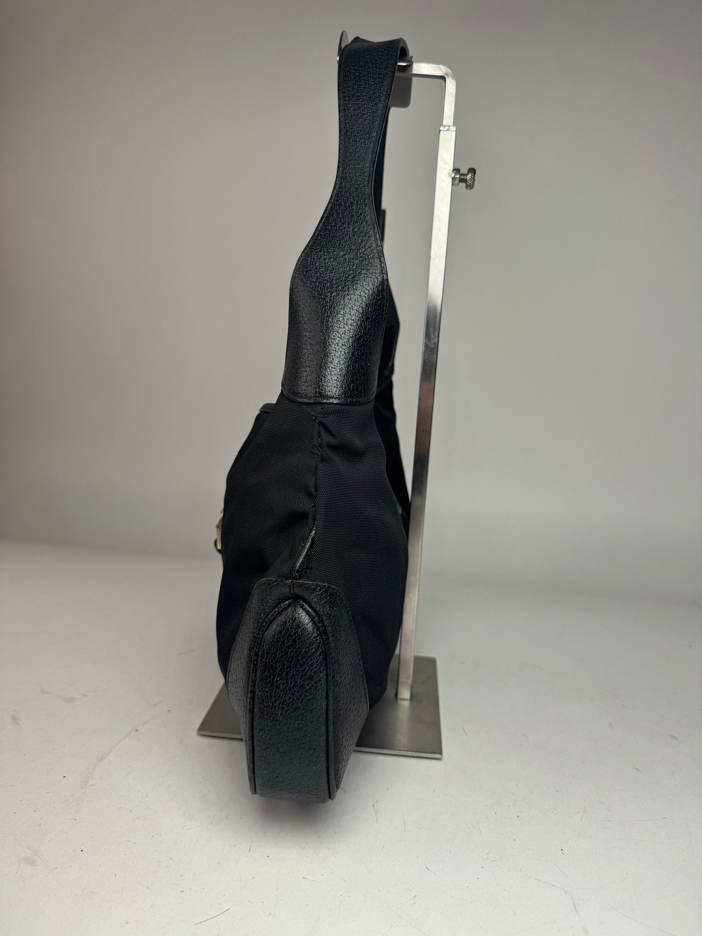 Vintage Gucci Jackie Canvas Leather Bag Black