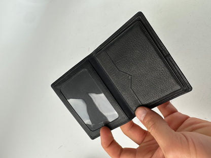 Vintage Yves Saint Laurent Grained Leather Bifold Card Holder Black