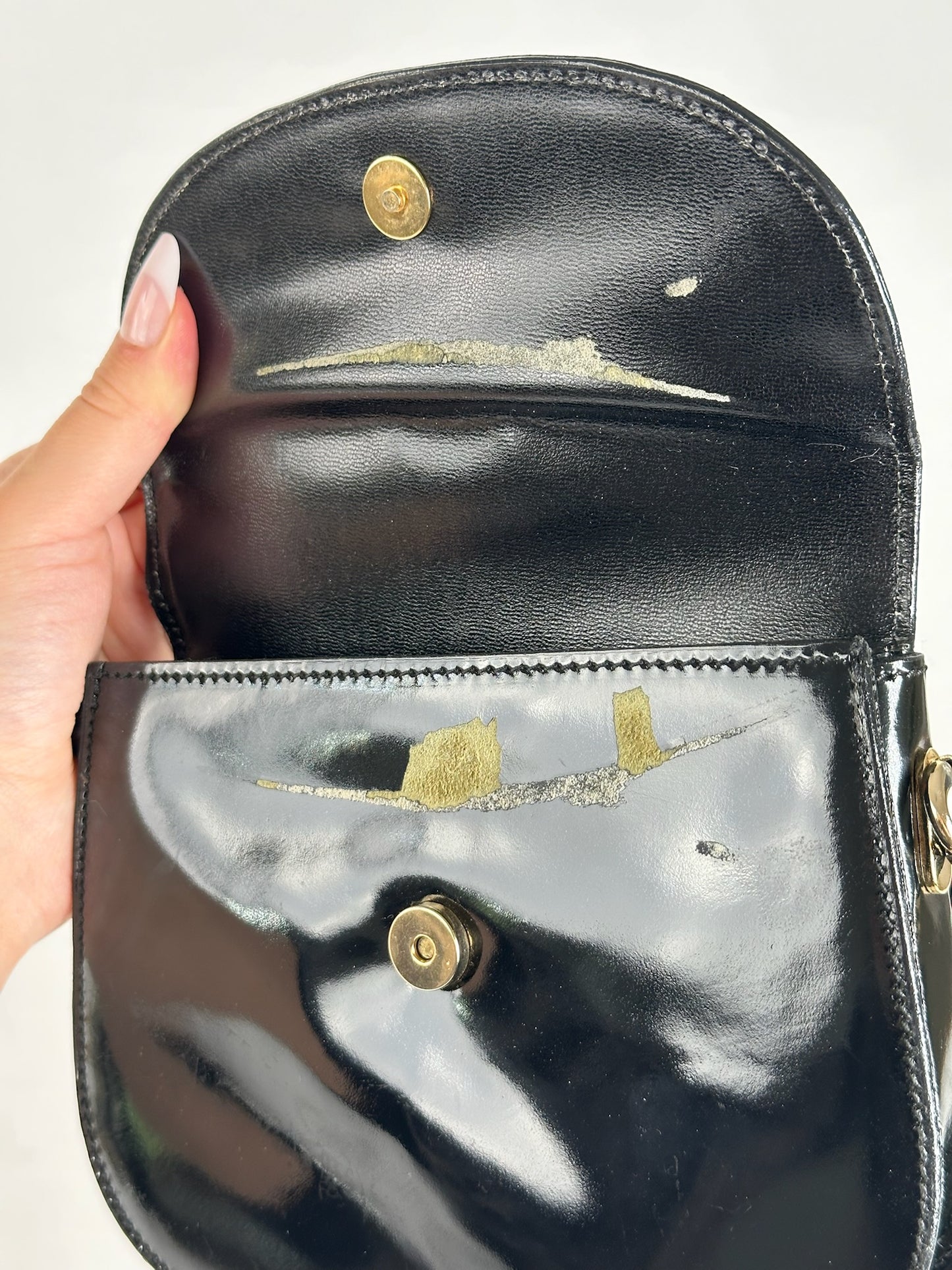 Vintage Celine Patent Leather Shoulder bag black