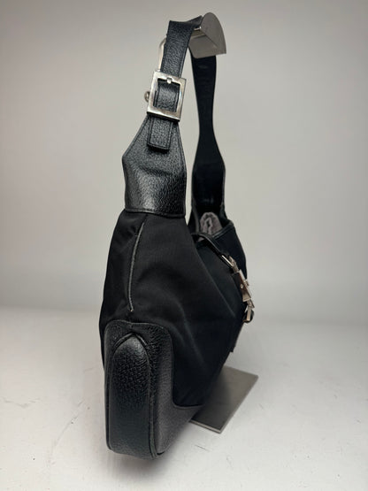 Vintage Gucci Jackie Canvas Leather Bag Black