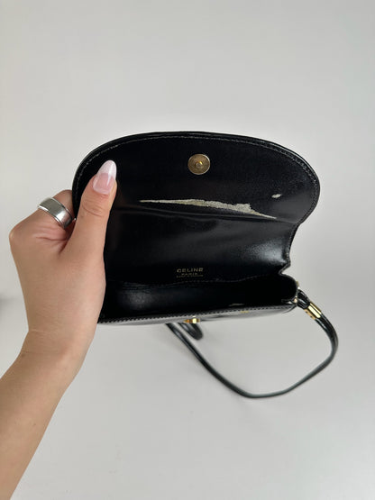 Vintage Celine Patent Leather Shoulder bag black