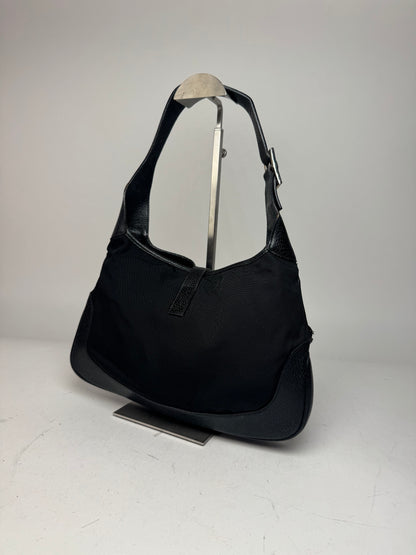 Vintage Gucci Jackie Canvas Leather Bag Black