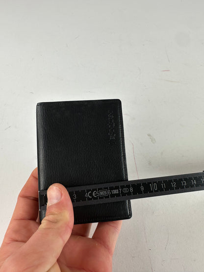 Vintage Yves Saint Laurent Grained Leather Bifold Card Holder Black