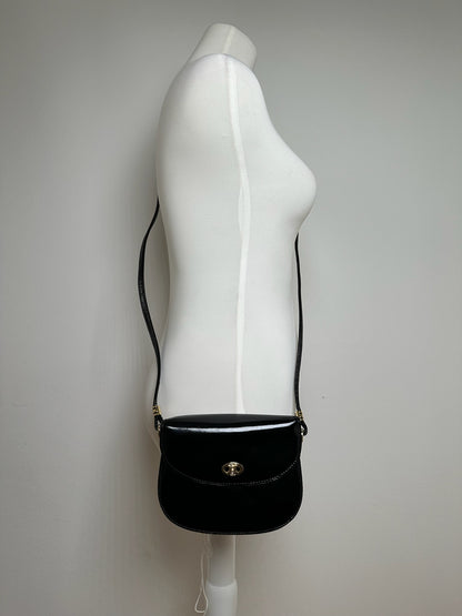 Vintage Celine Patent Leather Shoulder bag black