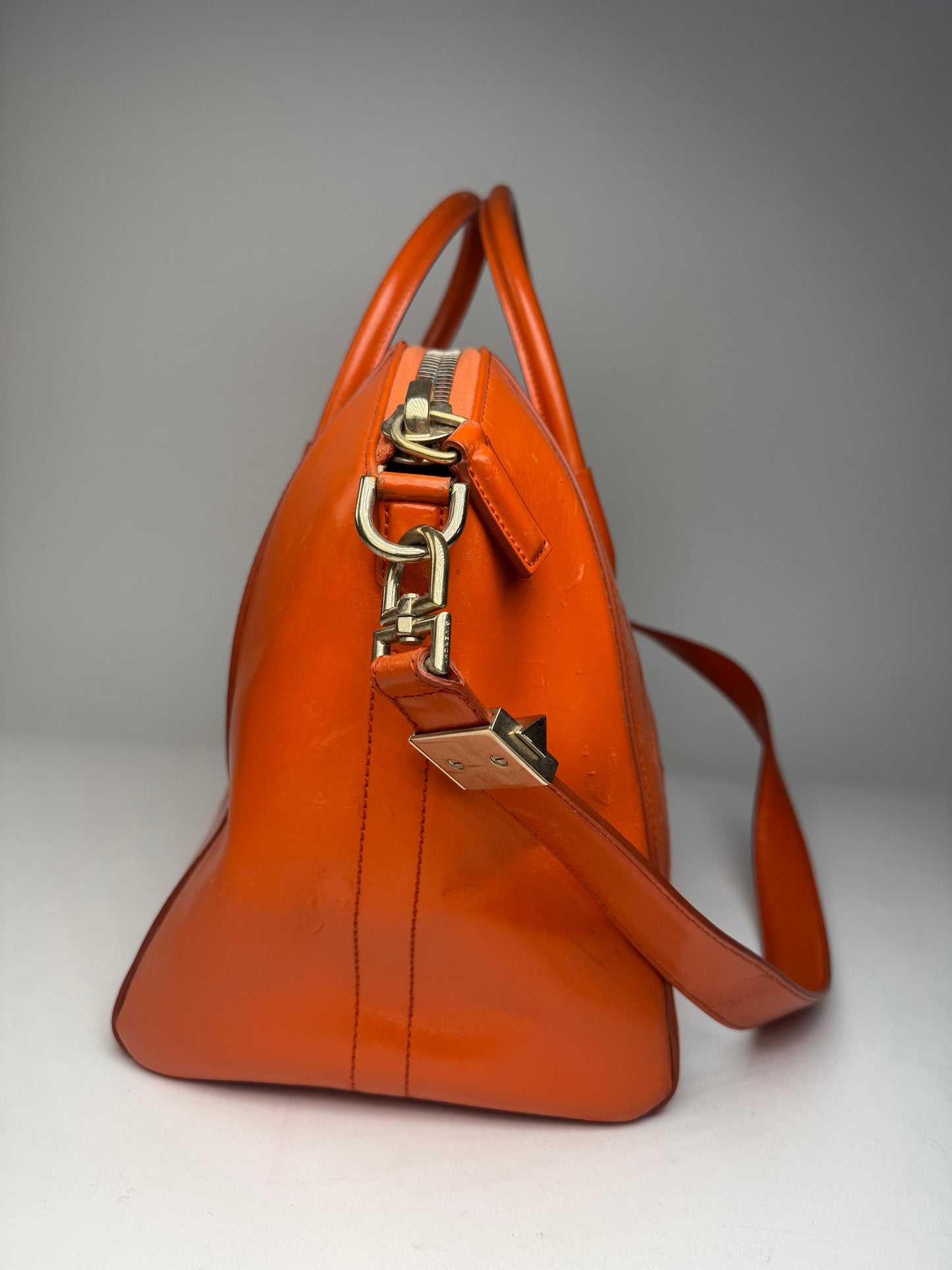 Vintage Givenchy Antigona 2Way Leather Bag Orange