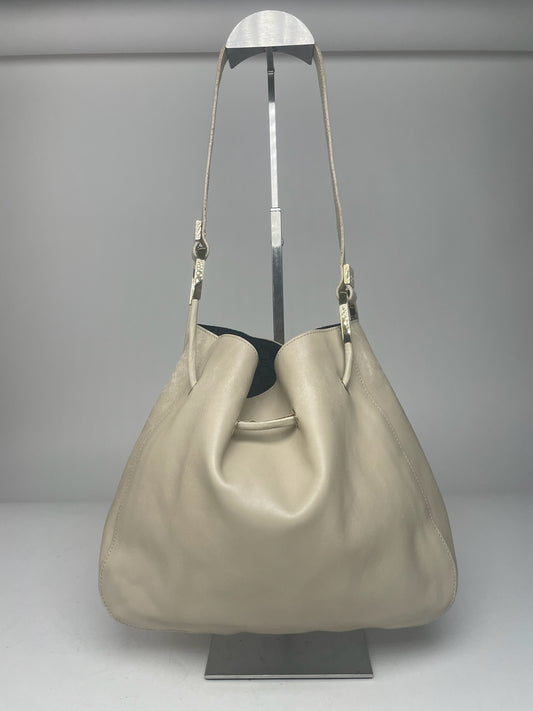 Vintage Gucci Leather Bucket Bag White