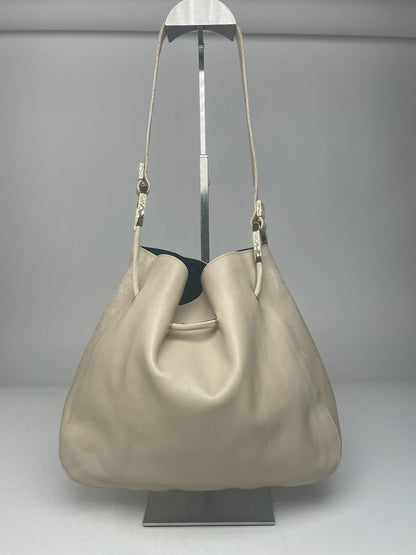 Vintage Gucci Leather Bucket Bag White