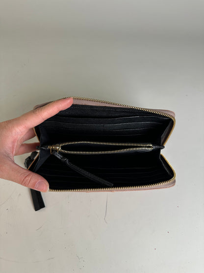 Vintage Chloe Leather Wallet Black Blush Pink Gold-Tone