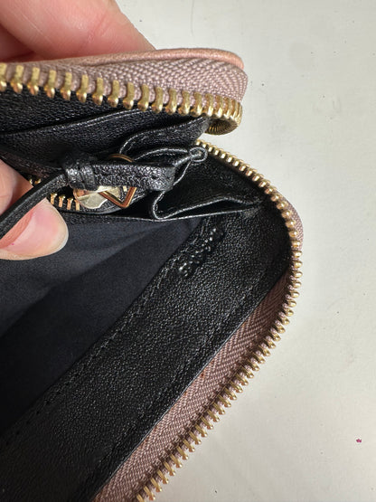 Vintage Chloe Leather Wallet Black Blush Pink Gold-Tone