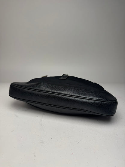 Vintage Gucci Jackie Canvas Leather Bag Black