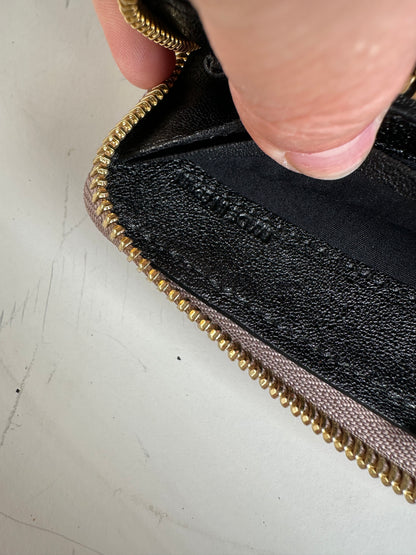 Vintage Chloe Leather Wallet Black Blush Pink Gold-Tone