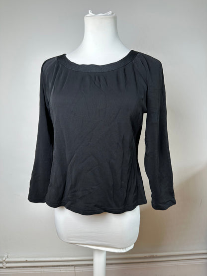Vintage Christian Dior Boat Neck Jersey Top Black L