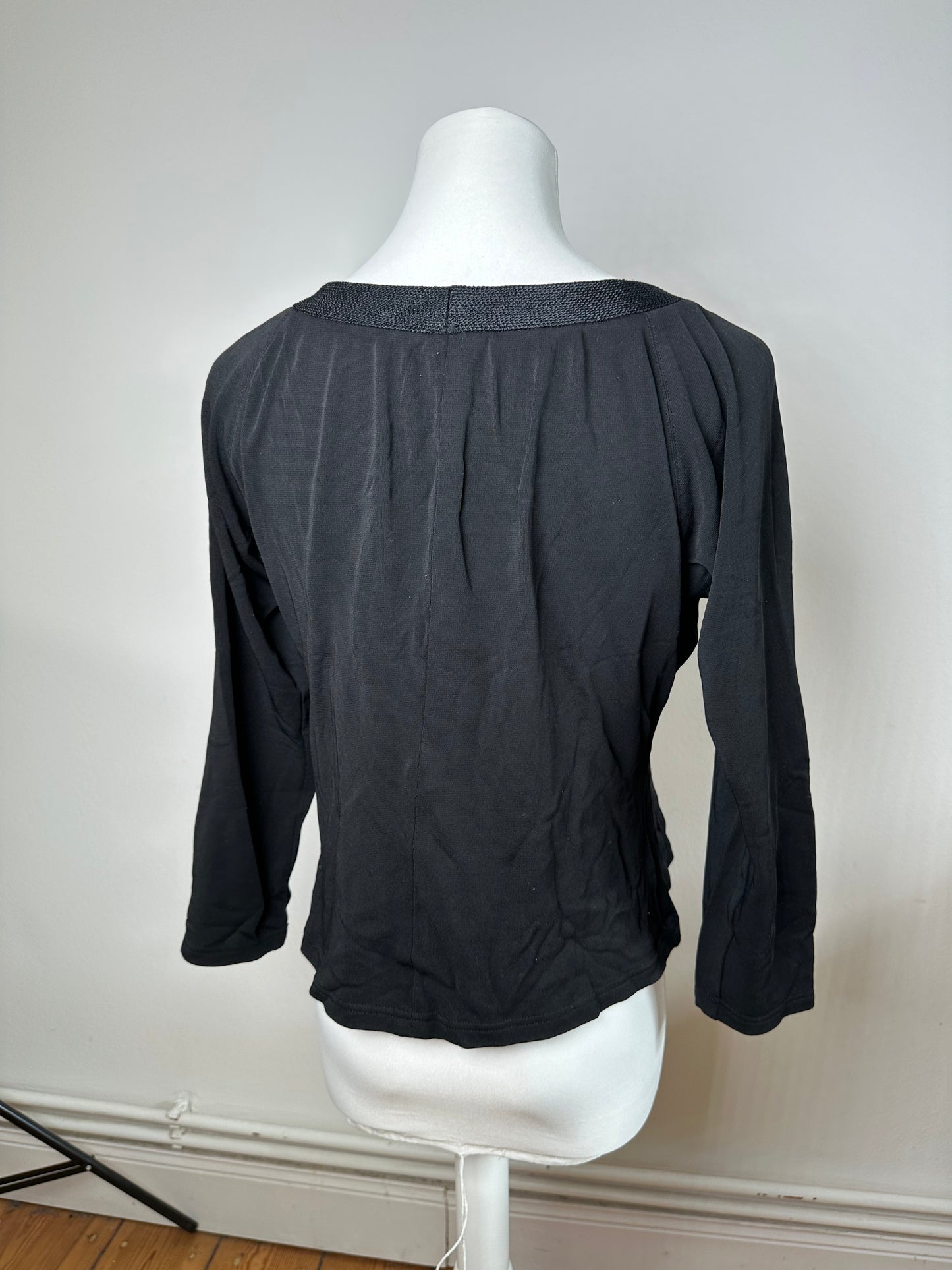 Vintage Christian Dior Boat Neck Jersey Top Black L
